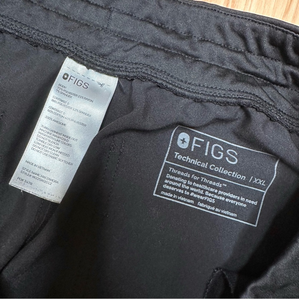 Figs Black Zamora Jogger Scrub Pants Women’s size XXL 2XL - Picture 6 of 6